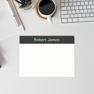 Post-it® Nom personnalisé de bannière noire minimaliste