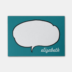Post-it® Nom personnalisé de la bulle Sea Blue Talk