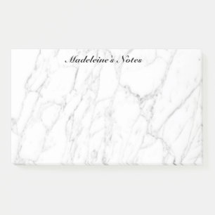 Post-it® Nom personnalisé de la pierre de marbre blanc imma