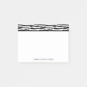 Post-it® Nom personnalisé de l'Motif de Zebra noir blanc