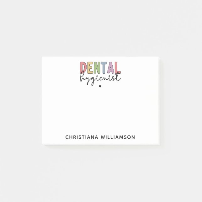 Post-it® Nom personnalisé Dental Hygienist RDH Cadeaux (Devant)