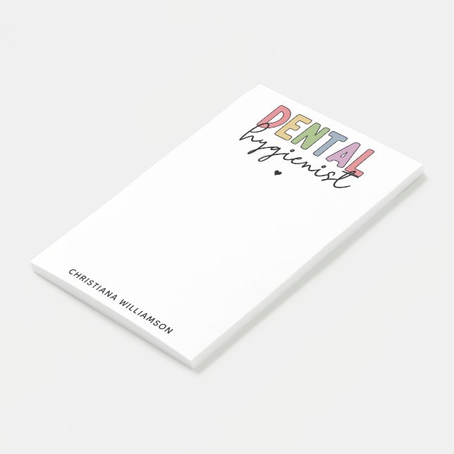 Post-it® Nom personnalisé Dental Hygienist RDH Cadeaux (Incliné)