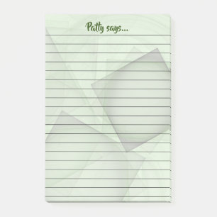 Post-it® Nom personnalisé Écrivain de message Pastel Gree