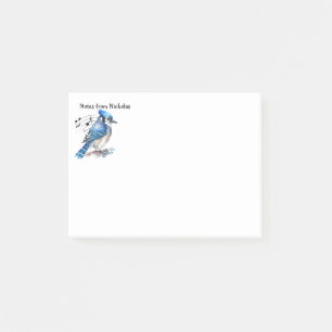 Post-it® Nom personnalisé Fun Bluejay Blue Jay Oiseau Natur