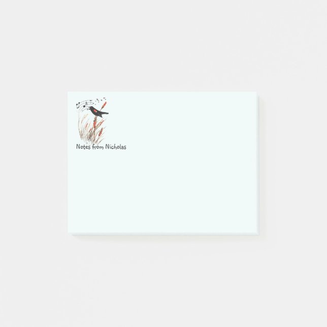Post-it® Nom Personnalisé Fun Red Winged Blackbird Nature A (Devant)