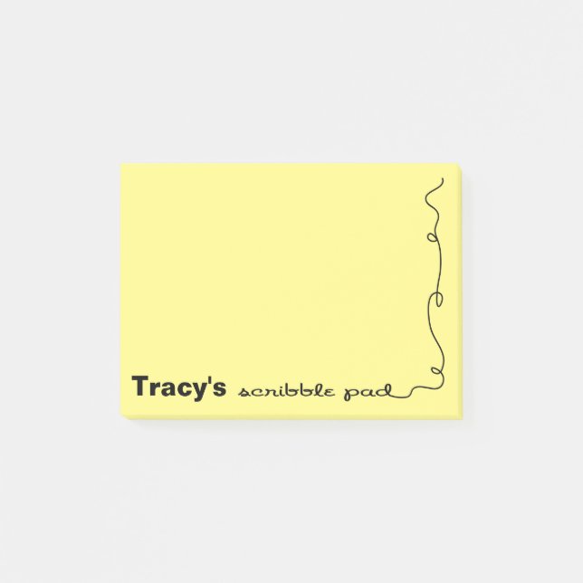 Post-it® Nom personnalisé Jaune Scribble Pad (Devant)