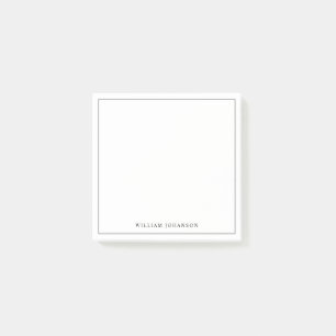 Post-it® Nom personnalisé minimaliste Professionnel Blanc m