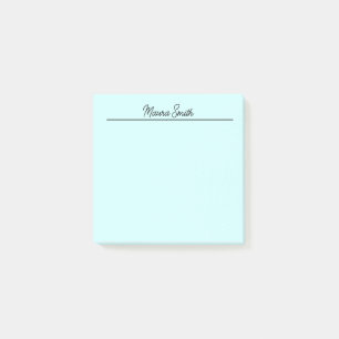 Post-it® Nom personnalisé minimaliste turquoise clair et no