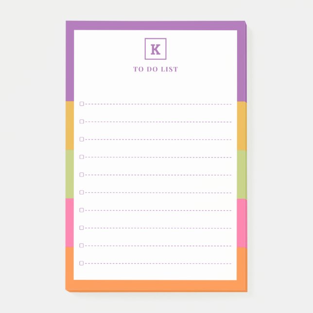Post-it® Nom Personnalisé Moderne Monogramme Étudiant À Fai (Devant)