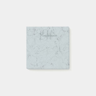 Post-it® Nom personnalisé Monogramme Marbre élégant Dusty B