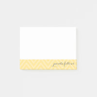 NOM PERSONNALISÉ NOTE cool chevron motif gris jaun