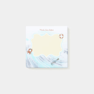 Post-it® Nom personnalisé Ocean Thème Crabe Life Preserver 