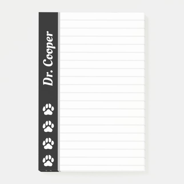 Post-it® Nom personnalisé Vétérinaire Personnalisé Linked 4 (Devant)