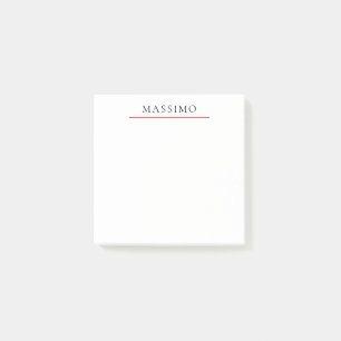 Post-it® Nom personnel décoration chic simple noir blanc