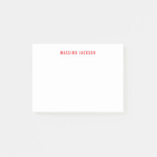 Post-it® Nom propre décoration chic simple rouge blanc