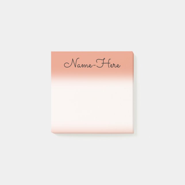 Post-it® Nom saumoné foncé minimaliste d'arrière - plan et (Devant)