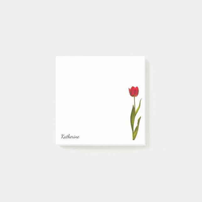 Post-it® Nom - Tall Red Tulip Spring Photographie florale (Devant)