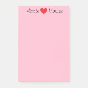Post-it® Noms et rose cardiaque