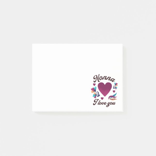 Post-it® Nonna Je t'aime, grand-mère Je t'aime (Devant)