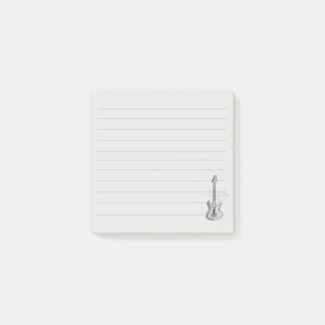 Post-it® Note adhésive Guitare Argentée (Devant)