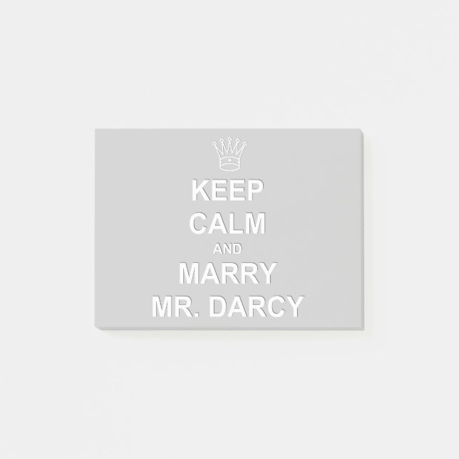 Post It Note Card - Keep Calm and Marry Mr. Darcy (Front)