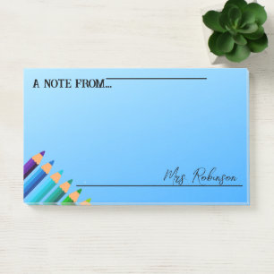 Post-it® Note de l'enseignant Bloc-notes Boho Rainbow Pen