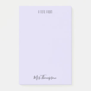 Post-it® Note De L'Enseignant Purple Name Post It Notes