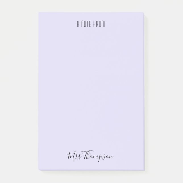 Post-it® Note De L'Enseignant Purple Name Post It Notes (Devant)
