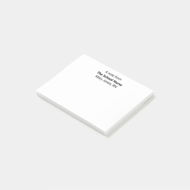 Post-it® Note de l'infirmière et du nom de l'école Notes po (Incliné)