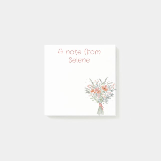 Post-it® Note de notes florales personnalisées (Devant)