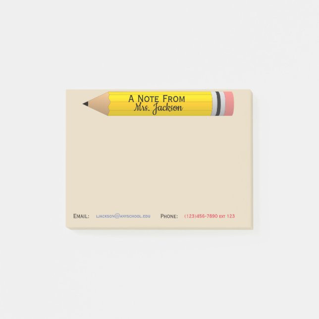 Post-it® Note de post-it de professeur personnalisée (Devant)