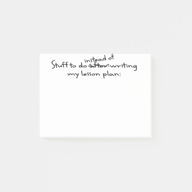 Post-it® Note de post-it du professeur de temporisation (Devant)