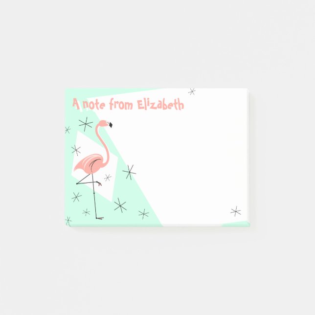 Post-it® Note de texte verte rétroactive Flamant rose (Devant)