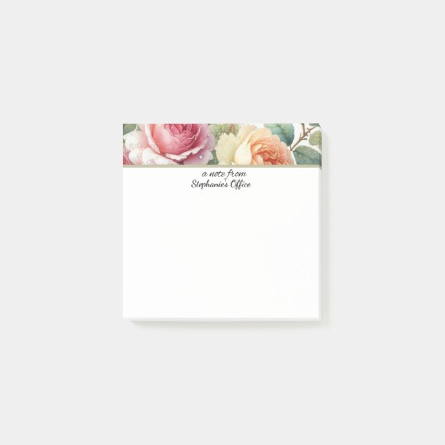 Post-it® Note Du Bloc-Notes Personnalisé Office Roses (Devant)