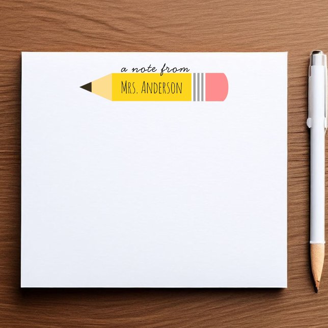 Post-it® Note du thème Crayon de l'enseignant (A Note from the Teacher Appreciation Gift Personalized)