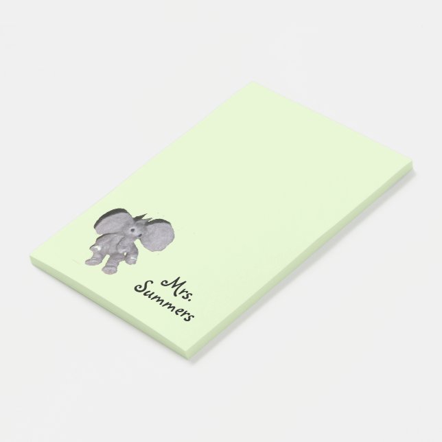 Post-it Note - Eléphant et nom du bébé (Incliné)