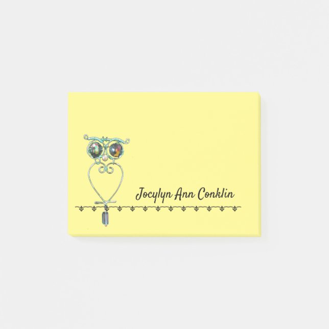 Post--it Note - Owl with Name (Front)