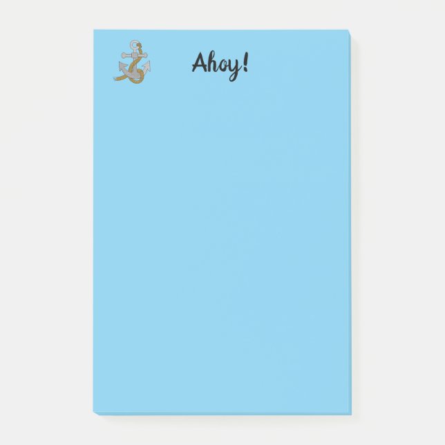 Post-it® Note Pad - Ahoy avec Ancre gris (Devant)