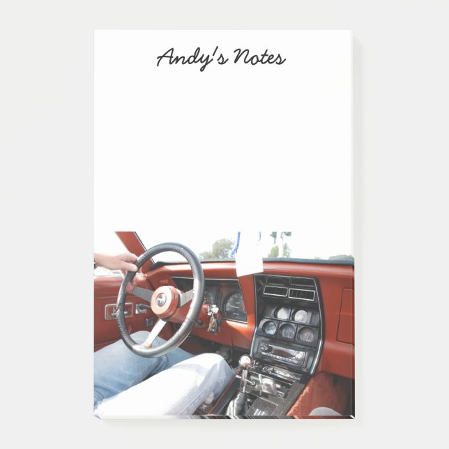 Post-it® Note Pad avec 1981 Corvette Car Intérieur (Devant)