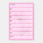 Note Pink Post-It Simple Weekly Planner