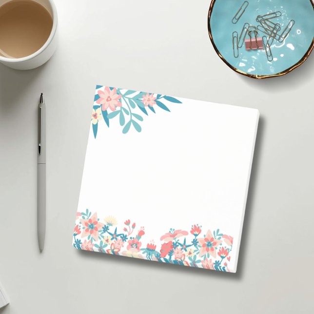 Post-it® Note Turquoise Floral Post it (Créateur téléchargé)