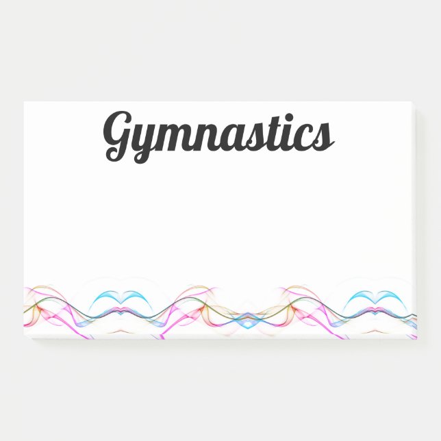 Post-It Notes 10" x 6" GYMNASTICS COLORFUL NOTES (Front)
