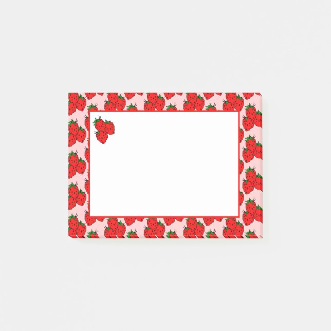 Post-it® Notes à motif de fraises rétro (Devant)