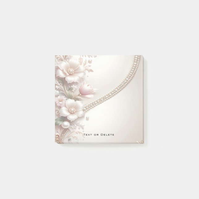 Post-it® Notes adhésives avec embellissements floraux et pe (Devant)