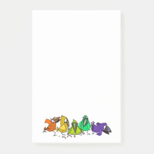 Post-it® Notes adhésives oiseaux colorés drôles