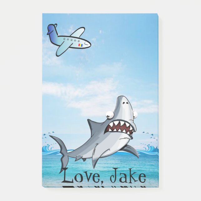 Post-it Notes Airplane Shark Blue (Front)