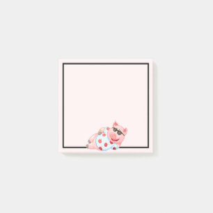 Post-It Notes avec un Cochon Cool en Lunettes de S