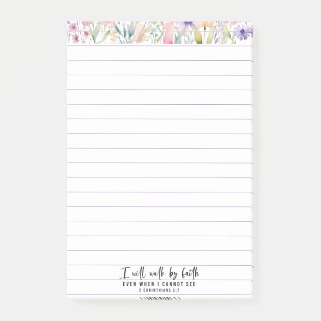 Post-it® Notes bibliques Je Marcherai Par La Foi (Devant)