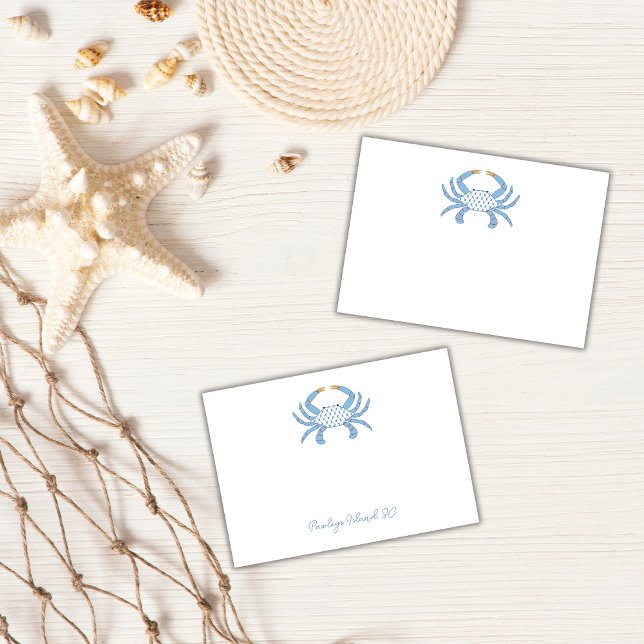 Post-It Notes Bleu Chic Crab Personnalisables (Créateur téléchargé)