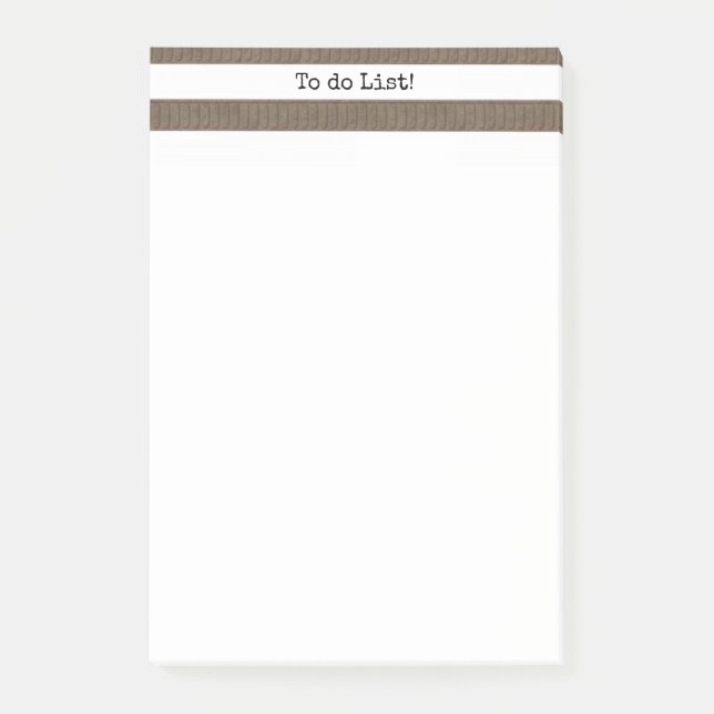 Post-it® Notes Brun et Blanc à rayures (Devant)
